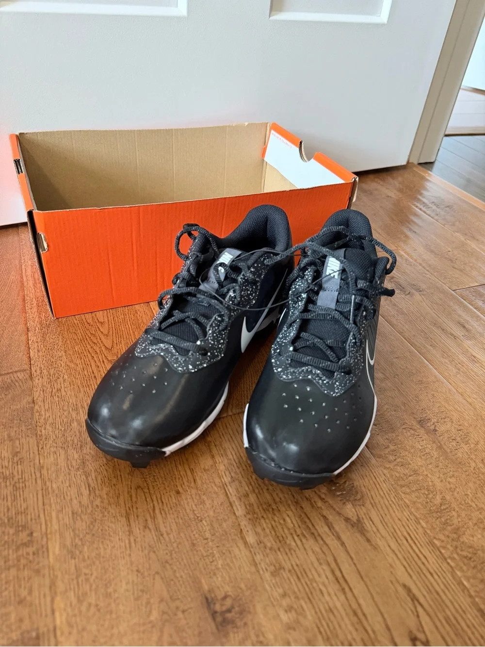 New Nike Alpha Huarache 4 Kystn Baseball Cleats Mens Size 7.5 Dj6524-003 Black - Picture 2 of 6